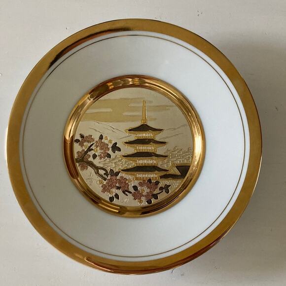 Art of Chokin Metal Engraved China Decorative Plate - Picture 1 of 9
